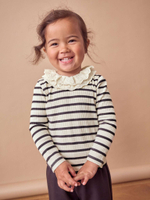 Лонгслив с воротником для девочки Next 168-360, Белый, Черный