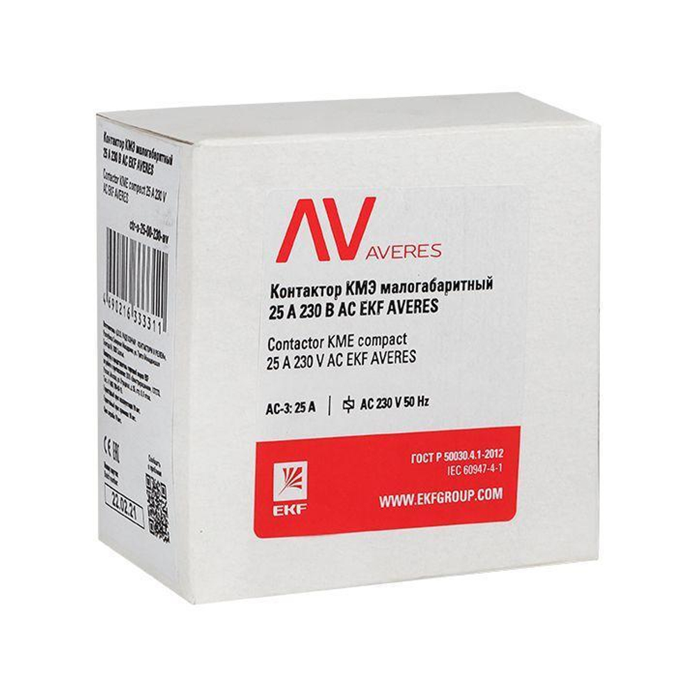Контактор КМЭ 30А кат. 400В AC AVERES EKF ctr-s-30-00-400-av