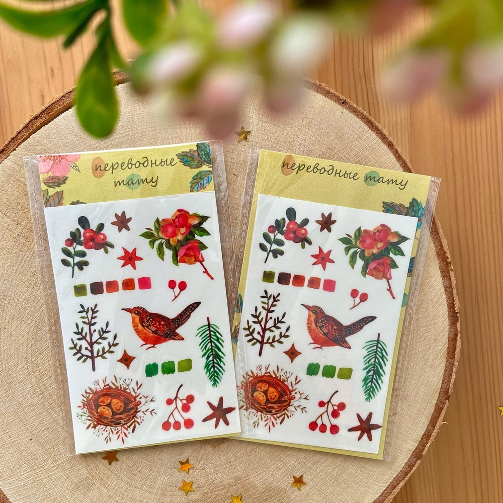 переводные тату «птичка»