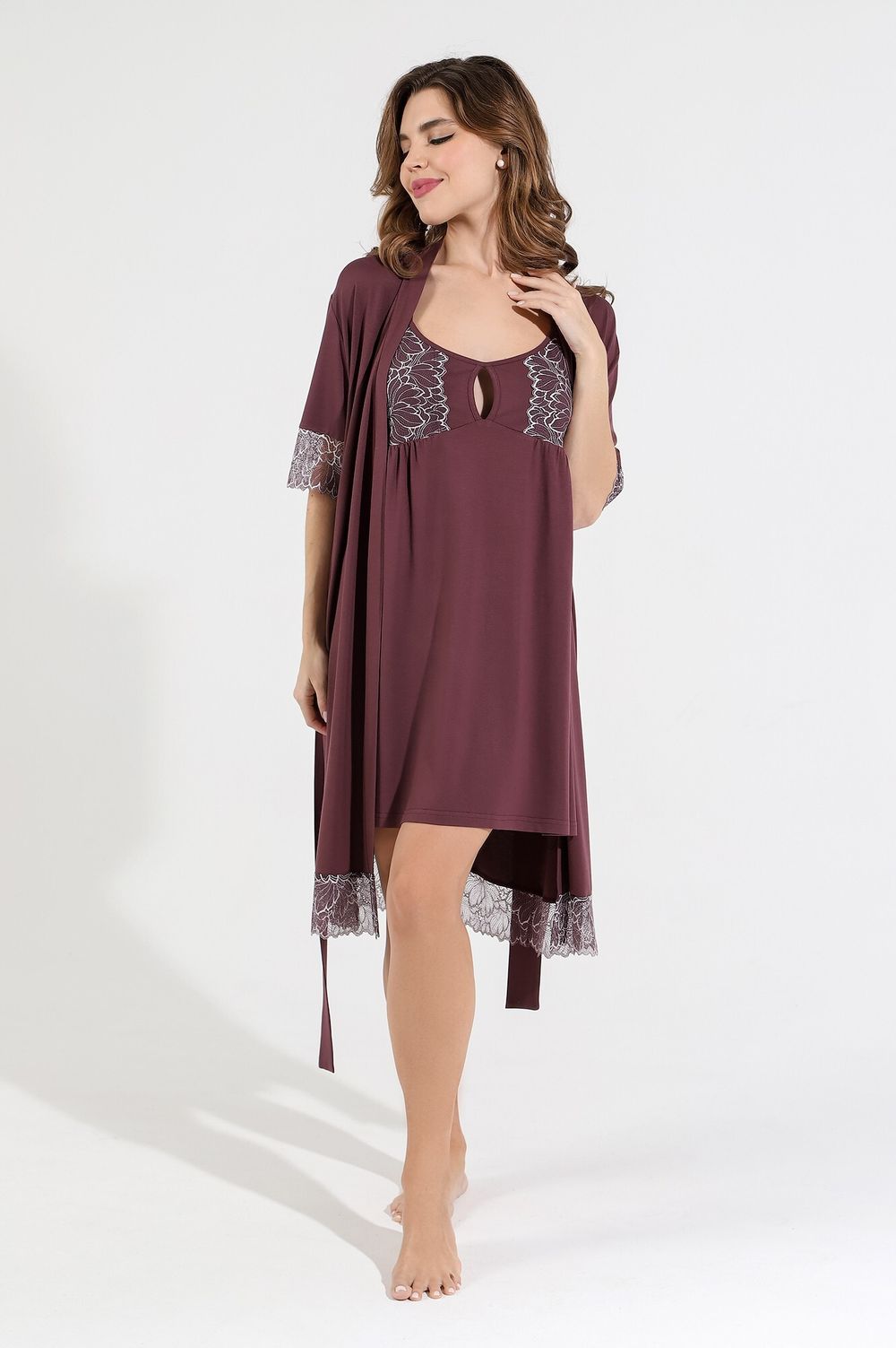 Ночная сорочка Лунария-1 Виотекс БАКЛАЖАНОВЫЙ