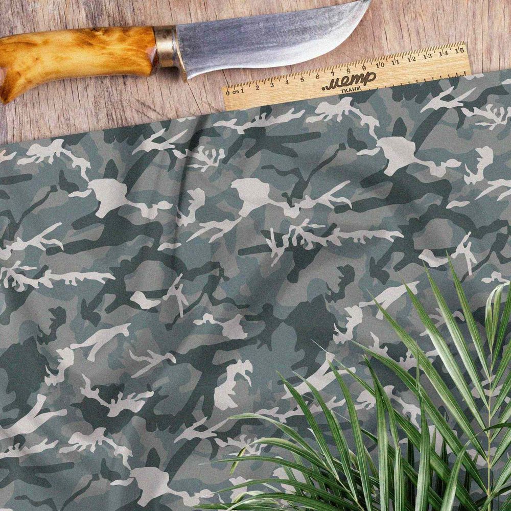 Ткань атлас нежный милитари