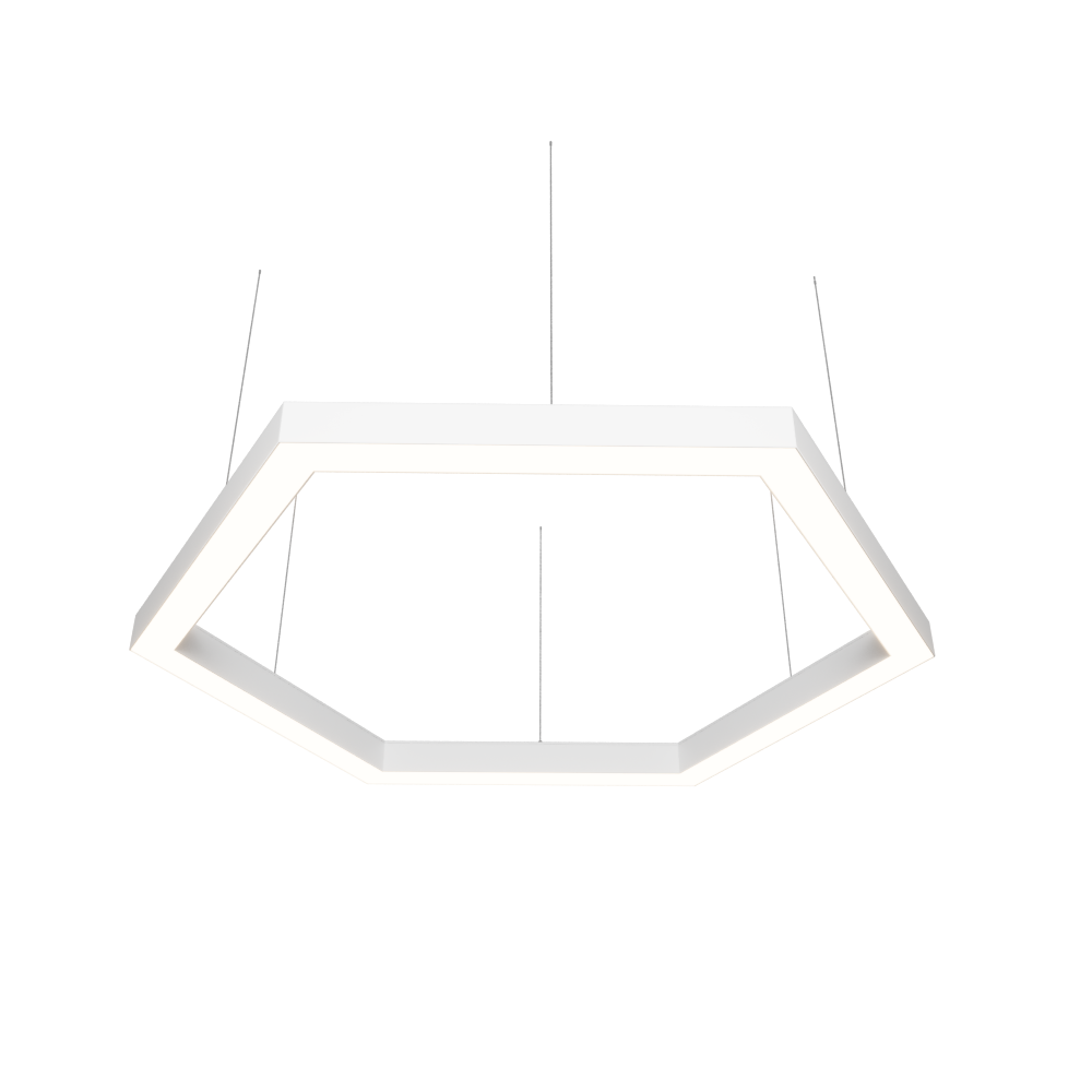 Светильник LED шестиугольный Hexa 114W D1080мм 3000К белый подвесной IP40