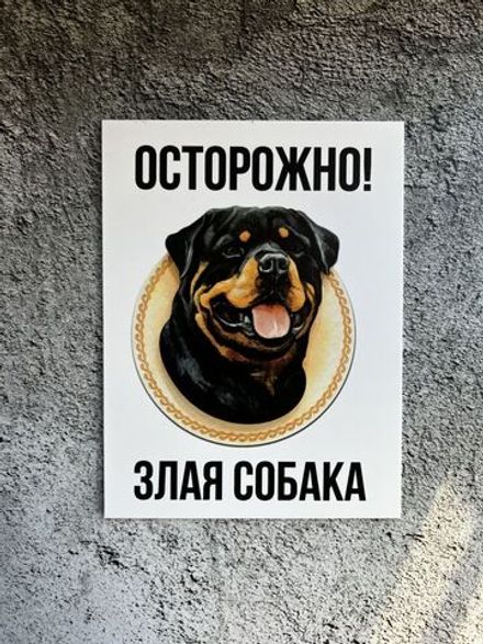 Табличка на дом Осторожно злая собака