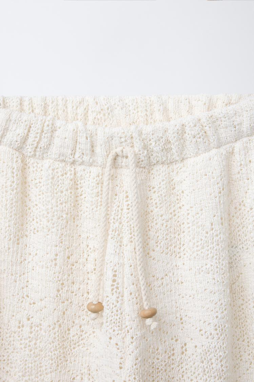 ZARA ТРИКОТАЖНЫЕ БРЮКИ ПРЯМОГО КРОЯ, ЭКРЮ