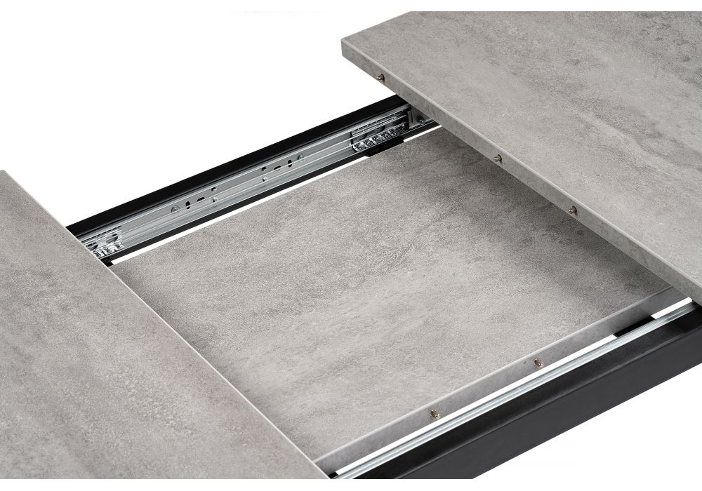 Стол раскладной Колон Лофт 120(160)х75х75 25 мм бетон / матовый черный