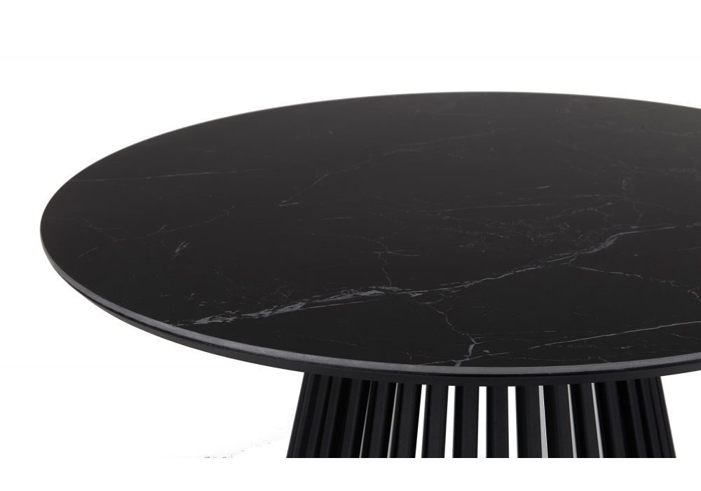 Керамический стол Woodville Нэнси 90х90х75 shakespeare black, черный, ножки черные