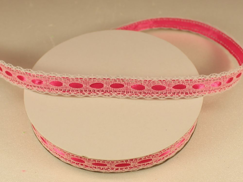 Лента декоративная, ширина 15 мм(213130), цвет: №3 ярко-розовый (бобина 20+-0,3 ярдов)