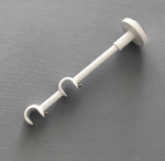 Карниз кованый "Заглушка Ост" d16 мм трехрядный со второй направляющей, цвет белый