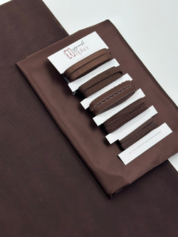 Атлас стрейч шоколад глянцевый метражом