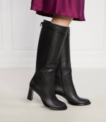 Кожаные сапоги казаки на каблуке Patrizia Pepe - черный(8Y0043 L078)