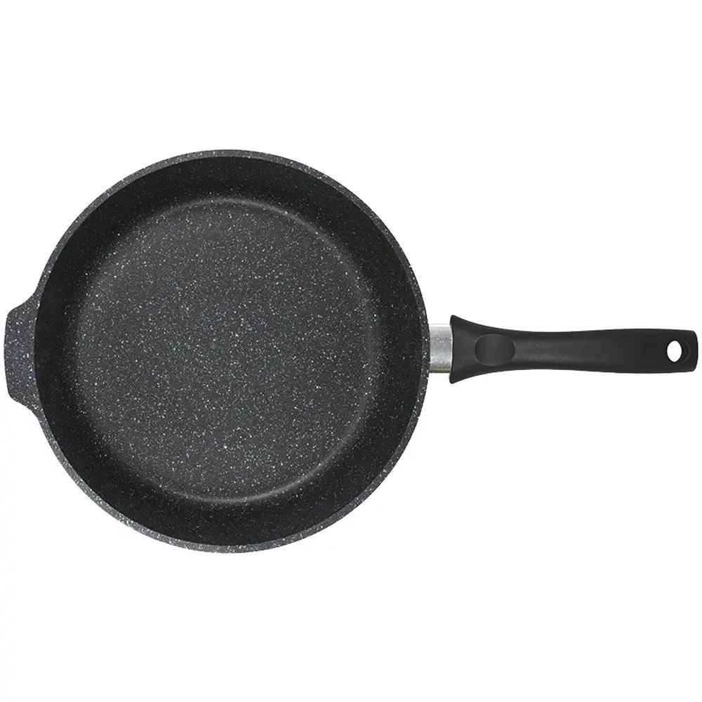 Сковорода глубокая 260мм с ручкой,АП линия «Granit» (black)