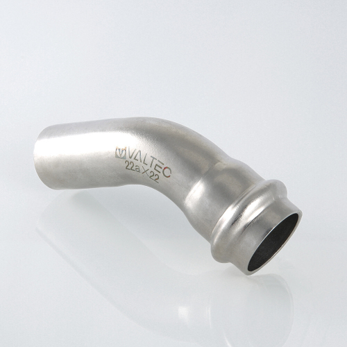 Пресс-угольник 45° однораструбный из нержавеющей стали AISI 304, VT.INOX-PRESS, VALTEC