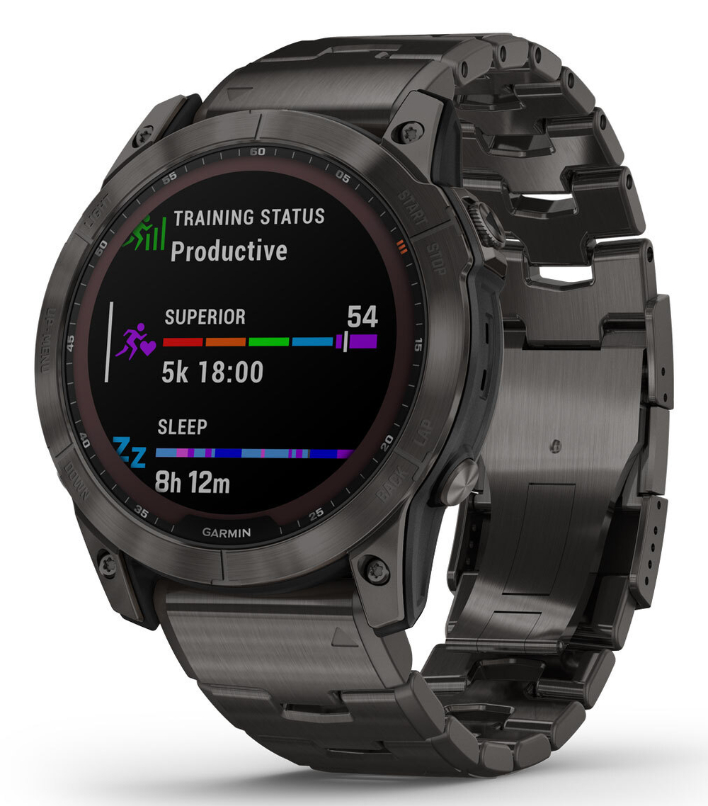 Умные часы Garmin Fenix ​​7X Sapphire Solar Carbon с Титановым ремешком