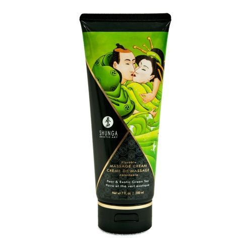 Массажный крем Shunga Pear & Exotic Green Tea, 200 мл – съедобный