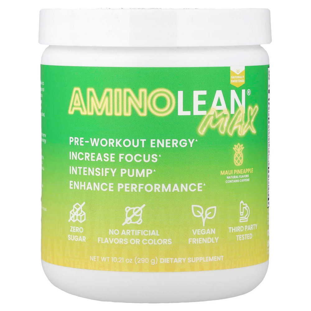 RSP Nutrition, AminoLean Max, добавка для повышения уровня энергии перед тренировкой, ананас, 290 г (10,21 унции)
