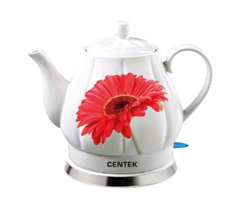 Чайник Centek CT-0062 2.0л, 2000W, супербелая керамика, рельефный корпус (RED GERBER)