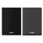 Тетрадь А4, 96 л., BRAUBERG, гребень, клетка, матовая ламинация, "Минимал" (микс в спайке), 405318