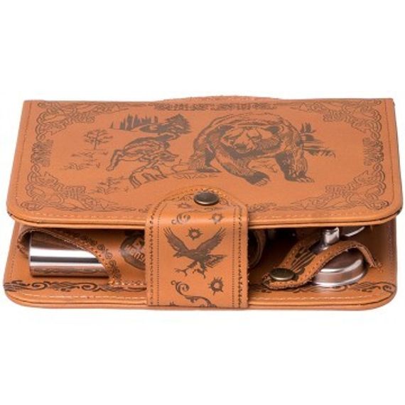 Набор-сумка Helios (фляжка 210 мл +стакан раскл.+воронка+нож,вилка, ложка)  GT-PB01