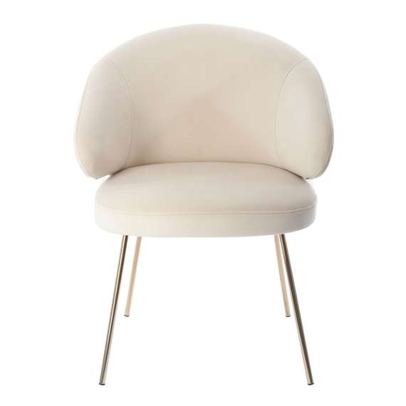 Стул Lime, кремовый микровелюр с золотыми ножками