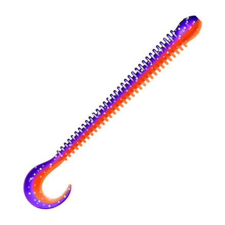 Приманка ZUB-WORM-ZANDER 108мм(4,3")-5шт, (цвет 021) фиолетовый верх -красный низ