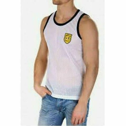 Майка спортивная в сетку белая Andrew Christian Sport Mesh Tank White