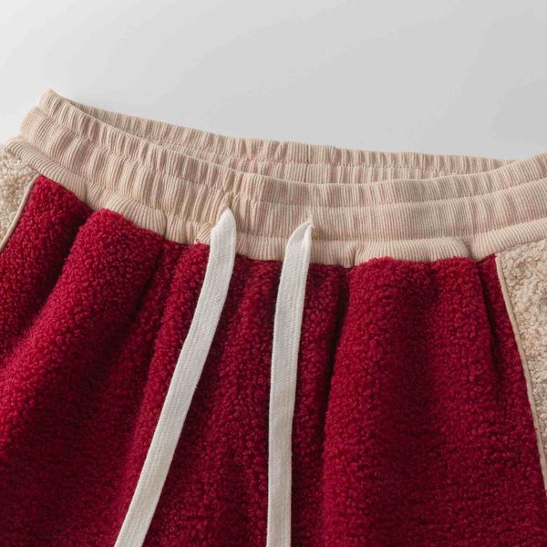 Брюки Little Lamb бордовый/песочный - фото 5