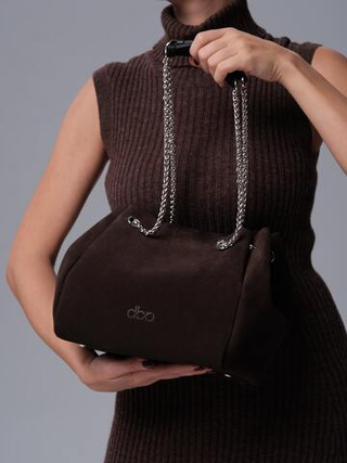 Замшевая сумка Bella DBR 31202 черный каштан