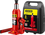 STAYER RED FORCE, в кейсе, 2 т, 181 - 345 мм, бутылочный гидравлический домкрат, Professional (43160-2-K)