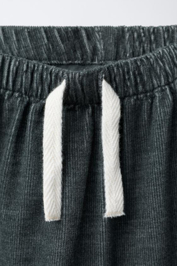 ZARA БРЮКИ ИЗ ТОНКОГО ВЕЛЬВЕТА НА ПОДКЛАДКЕ, ТЕМНО-СЕРЫЙ