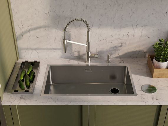 Мойка Omoikiri Taki 74-U/IF-LG Side нерж.сталь/светлое золото