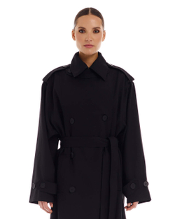 Тренч Эталон (Étalon) черный ОВЕРСАЙЗ