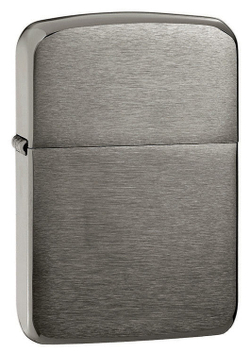 Зажигалка Zippo (1941Replica) с покрытием Black Ice, латунь/сталь, чёрная, глянцевая, 36x12