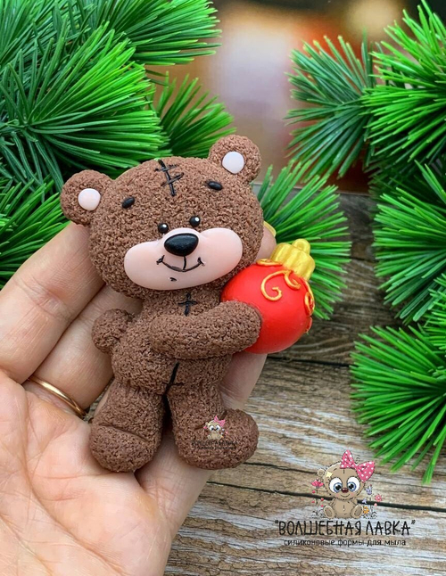 Силиконовая форма Мишка с шаром