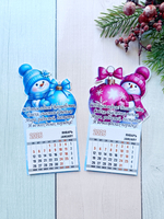 Календари Липомания "Снеговик", настенные, на магните, с отрывными листами, 9 штук в комплекте