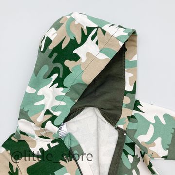 Комбинезон из футера "Прятки в листьях" тропический камуфляж