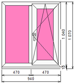Пластиковое окно 1040 х 940 ТермА Эко