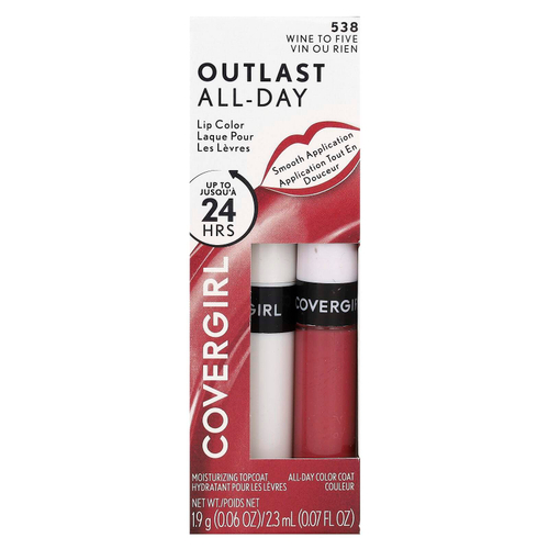 Covergirl, Outlast All-Day, краска для губ, 538 Wine To Five, набор из 2 предметов