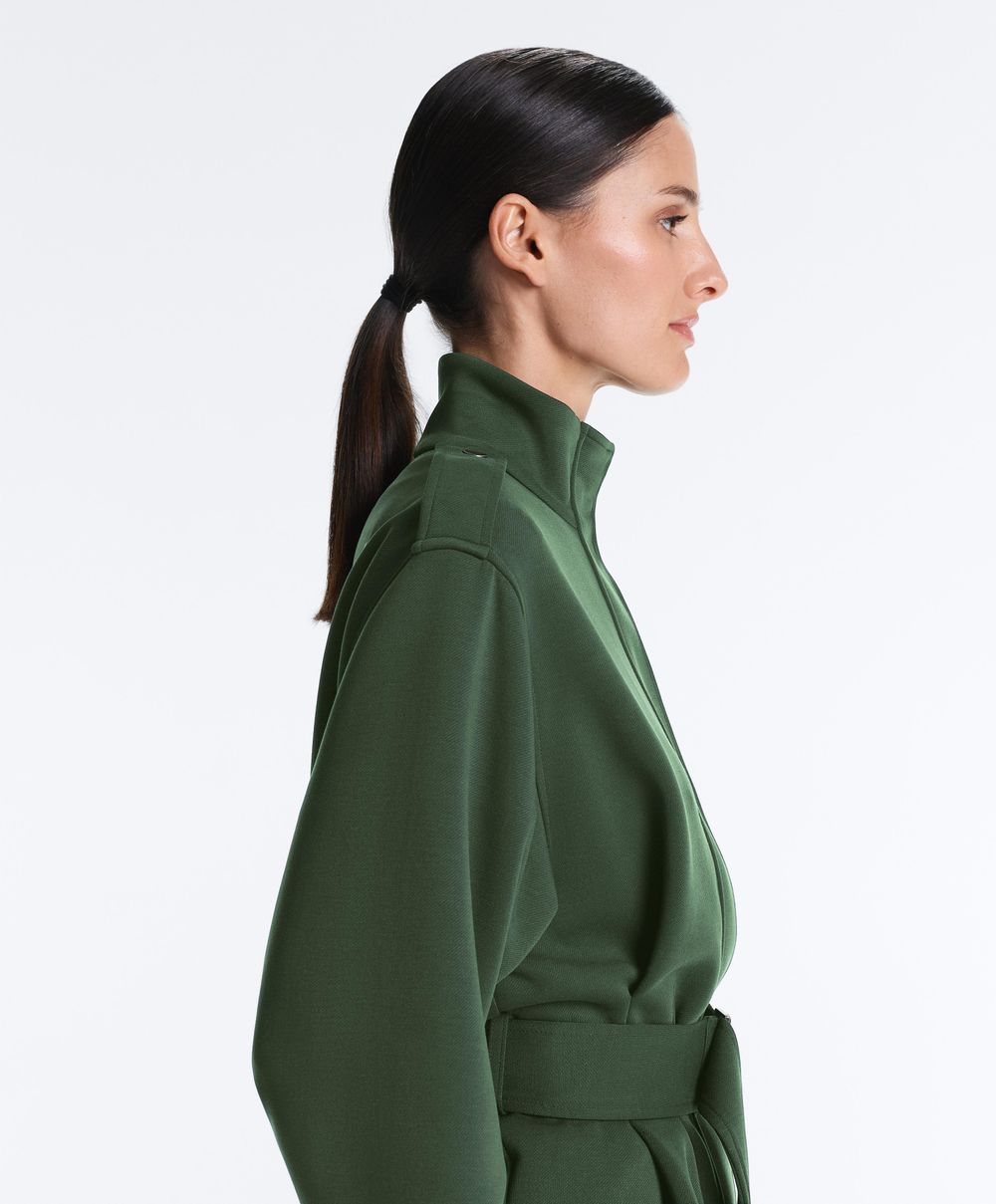 Oysho Куртка с поясом, зеленый