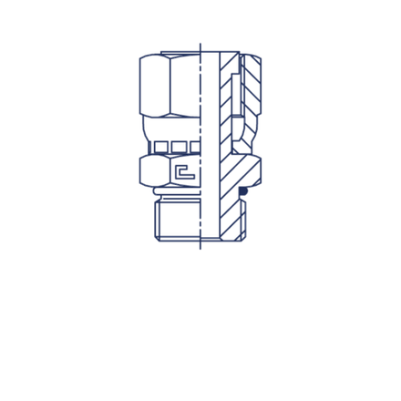Штуцер FH D16 ORFS 1 - BSP 1/2 (обжатая гайка)