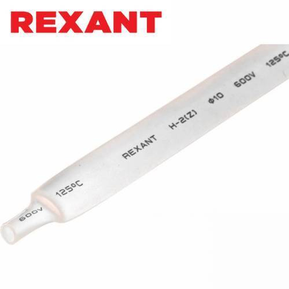 10,0/5,0 мм 1м термоусаживаемая трубка белая Rexant/21-0001