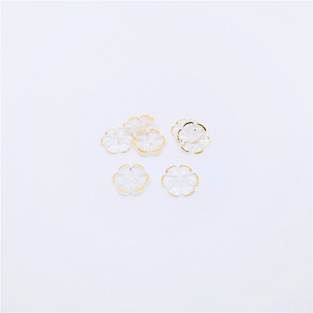 Пуговицы №701, 20L "Цветок" прозрачный/золото