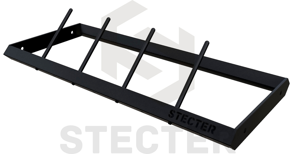 Стеллажная полка для дисков штанги с разделительными колышками (L1100 мм)