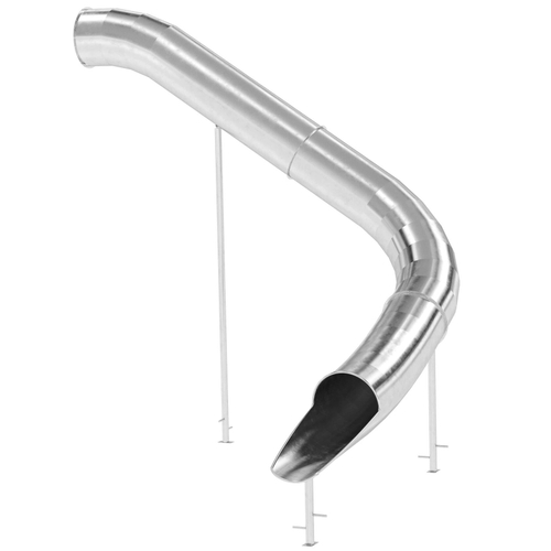 Горка из нержавеющей стали, угловая, закрытая, высота 4 440 мм