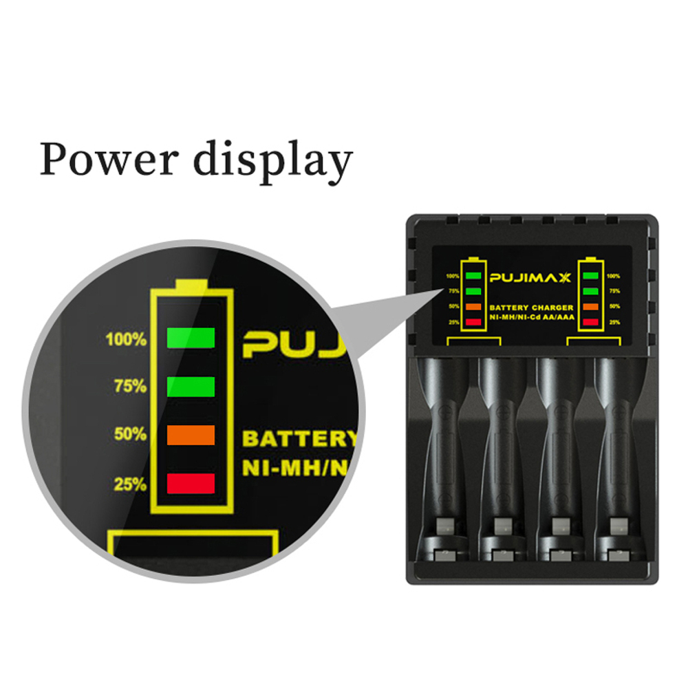 Зарядное от USB аккумуляторов 1.2В AA/AAA 4-слота PJ-N4008