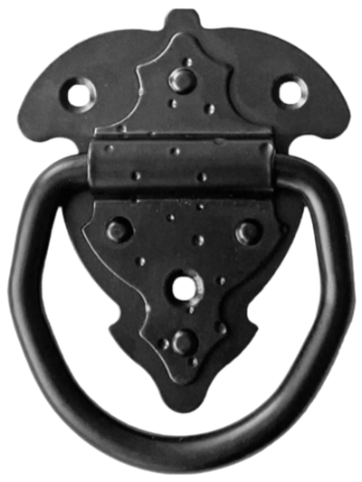 Дверная ручка кольцо. 130х100мм ( в черной-матовой покраске)