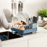 Сушилка для посуды раздвижная extend, синяя