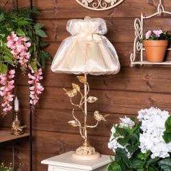 Настольная лампа Терра Spring Айвори с абажуром Мадлен Жемчуг