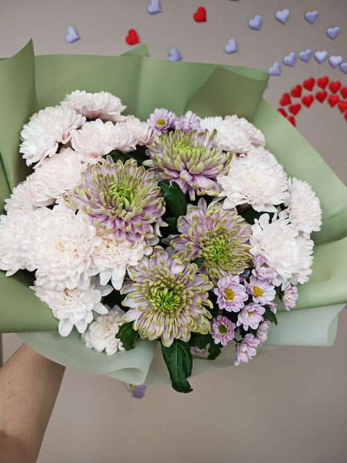 Букет из разных сортов хризантемы