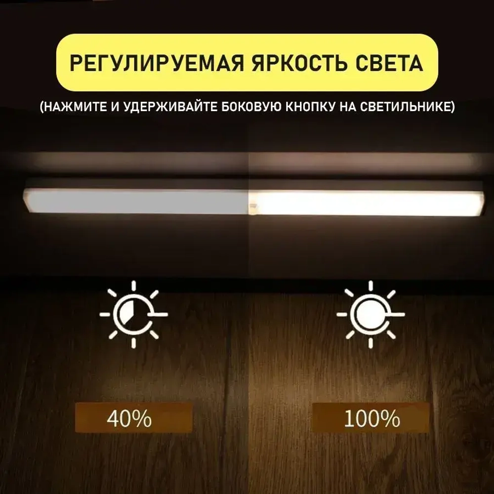 Светильник с датчиком движения, беспроводной светодиодный ночник, перезаряжаемый USB-ночник, 20 см