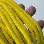 Бусины шайбы, рондель, желтый, лэмпворк, стекло, р-р 6мм, цена за набор 10 шт